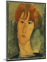 Young Woman with Red Hair Wearing a Collar-Amedeo Modigliani-Mounted Giclee Print