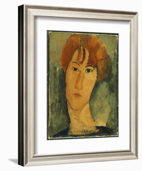 Young Woman with Red Hair Wearing a Collar-Amedeo Modigliani-Framed Giclee Print