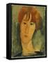 Young Woman with Red Hair Wearing a Collar-Amedeo Modigliani-Framed Stretched Canvas