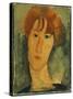 Young Woman with Red Hair Wearing a Collar-Amedeo Modigliani-Stretched Canvas