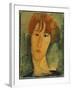 Young Woman with Red Hair Wearing a Collar-Amedeo Modigliani-Framed Giclee Print