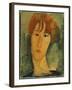 Young Woman with Red Hair Wearing a Collar-Amedeo Modigliani-Framed Giclee Print