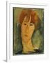 Young Woman with Red Hair Wearing a Collar-Amedeo Modigliani-Framed Giclee Print