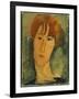 Young Woman with Red Hair Wearing a Collar-Amedeo Modigliani-Framed Giclee Print