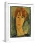 Young Woman with Red Hair Wearing a Collar-Amedeo Modigliani-Framed Giclee Print