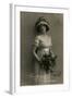 Young Woman with Roses on a Birthday Postcard-null-Framed Photographic Print