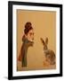 Young Woman with scarf and Hare, 2017-Susan Adams-Framed Giclee Print