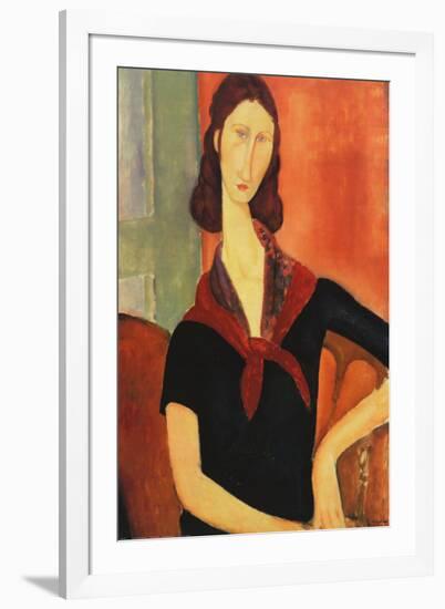 Young Woman with Scarf-Amedeo Modigliani-Framed Art Print