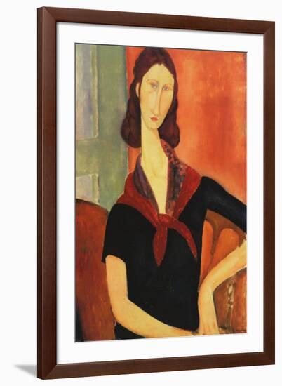 Young Woman with Scarf-Amedeo Modigliani-Framed Art Print