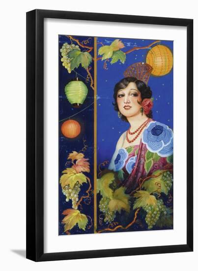 Young woman with shawl. Ca. 1925-Ramón José Izquierdo y Garrido-Framed Giclee Print