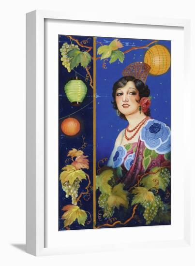 Young woman with shawl. Ca. 1925-Ramón José Izquierdo y Garrido-Framed Giclee Print