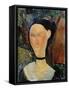 Young Woman with Velour Necklace-Amadeo Modigliani-Framed Stretched Canvas