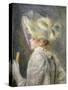 Young Woman with White Hat-Pierre-Auguste Renoir-Stretched Canvas