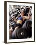 Young Woman Working Out with Hand Wieghts, Rutland, Vermont, USA-Chris Trotman-Framed Photographic Print