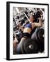 Young Woman Working Out with Hand Wieghts, Rutland, Vermont, USA-Chris Trotman-Framed Photographic Print