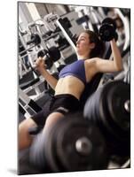 Young Woman Working Out with Hand Wieghts, Rutland, Vermont, USA-Chris Trotman-Mounted Photographic Print