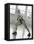 Young Woman Working Out with Hand Wieghts, USA-Chris Trotman-Framed Stretched Canvas