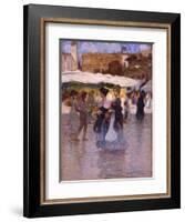 Young Women at Piazza Erbe in Verona-Angelo Dall'Oca Bianca-Framed Art Print