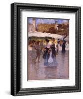 Young Women at Piazza Erbe in Verona-Angelo Dall'Oca Bianca-Framed Art Print