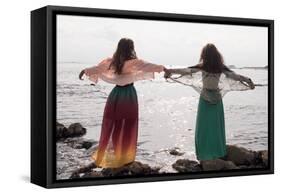 Young Women At Seaside-Charles Bowman-Framed Stretched Canvas