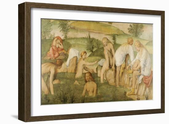 Young Women Bathing-Bernardino Luini-Framed Giclee Print