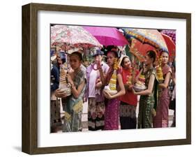 Young Women in Costumes, Lao New Year, Luang Prabang, Laos, Indochina, Southeast Asia-Alain Evrard-Framed Photographic Print