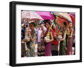 Young Women in Costumes, Lao New Year, Luang Prabang, Laos, Indochina, Southeast Asia-Alain Evrard-Framed Photographic Print