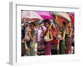 Young Women in Costumes, Lao New Year, Luang Prabang, Laos, Indochina, Southeast Asia-Alain Evrard-Framed Photographic Print