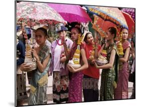 Young Women in Costumes, Lao New Year, Luang Prabang, Laos, Indochina, Southeast Asia-Alain Evrard-Mounted Photographic Print