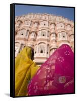 Young Women in Traditional Dress, Palace of the Winds, Jaipur, Rajasthan, India-Doug Pearson-Framed Stretched Canvas