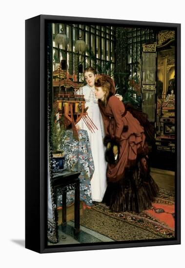 Young Women Looking at Japanese Articles, 1869-James Tissot-Framed Stretched Canvas