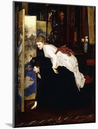 Young Women Looking at Japanese Objects, C.1869-1870-James Tissot-Mounted Giclee Print