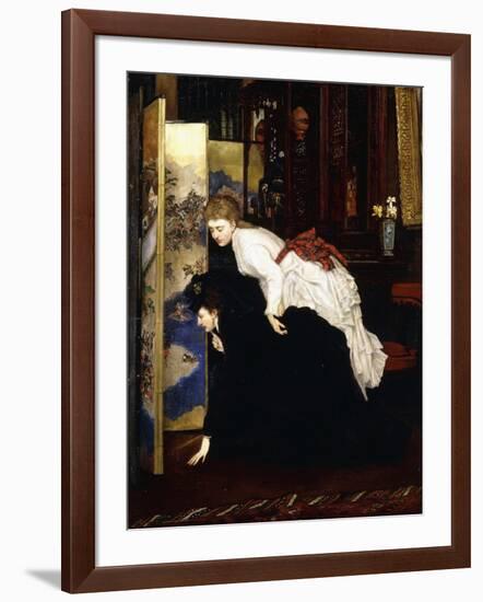 Young Women Looking at Japanese Objects, C.1869-1870-James Tissot-Framed Giclee Print