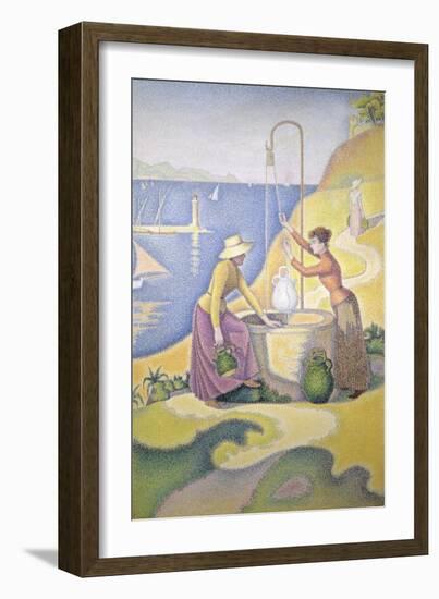 Young Women of Provence at the Well, 1892-Paul Signac-Framed Giclee Print