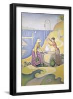 Young Women of Provence at the Well, 1892-Paul Signac-Framed Giclee Print