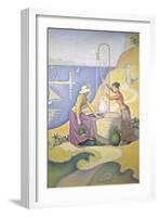 Young Women of Provence at the Well, 1892-Paul Signac-Framed Giclee Print