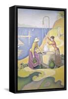 Young Women of Provence at the Well, 1892-Paul Signac-Framed Stretched Canvas