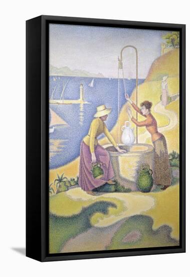 Young Women of Provence at the Well, 1892-Paul Signac-Framed Stretched Canvas