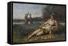 Young Women of Sparta (Jeunes Filles De Spart), 1868-1870-Jean-Baptiste-Camille Corot-Framed Stretched Canvas