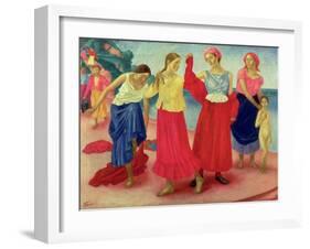 Young Women on the Volga, 1915-Kuzma Sergievitch Petrov-Vodkin-Framed Giclee Print