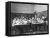 Young women performing atmospheric pressure experiments in normal school, Washington D.C., c.1899-Frances Benjamin Johnston-Framed Stretched Canvas