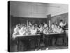 Young women performing atmospheric pressure experiments in normal school, Washington D.C., c.1899-Frances Benjamin Johnston-Stretched Canvas