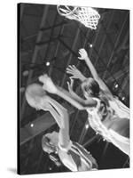 Young Women Playing Basketball-null-Stretched Canvas