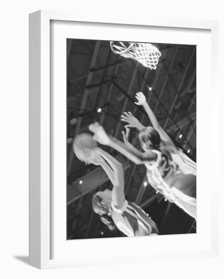 Young Women Playing Basketball-null-Framed Photographic Print