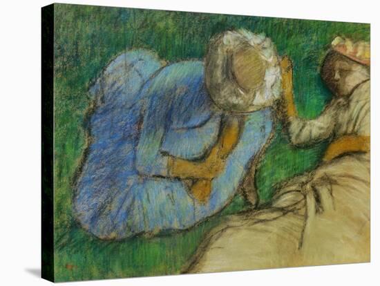 Young Women Resting in a Meadow-Edgar Degas-Stretched Canvas