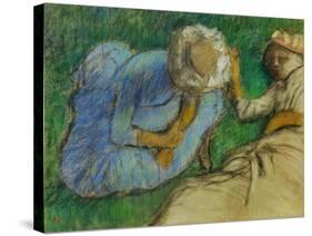 Young Women Resting in a Meadow-Edgar Degas-Stretched Canvas