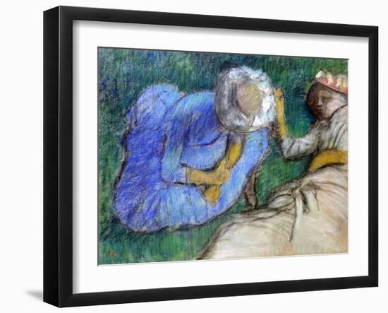 Young Women Resting, Late 19th-Early 20th Century-Edgar Degas-Framed Giclee Print