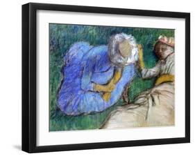 Young Women Resting, Late 19th-Early 20th Century-Edgar Degas-Framed Giclee Print