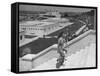 Young Women Walking Up Steps at the Beach Resort Mar Del Plata-Hart Preston-Framed Stretched Canvas