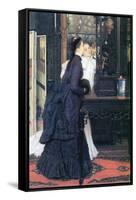 Young Women with Japanese Goods-James Tissot-Framed Stretched Canvas